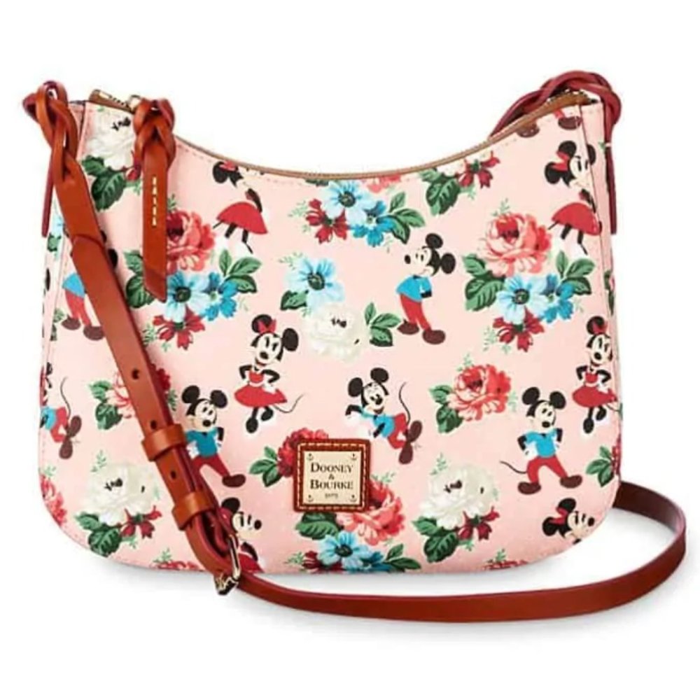 Mickey and Minnie Mouse Floral Crossbody Bag